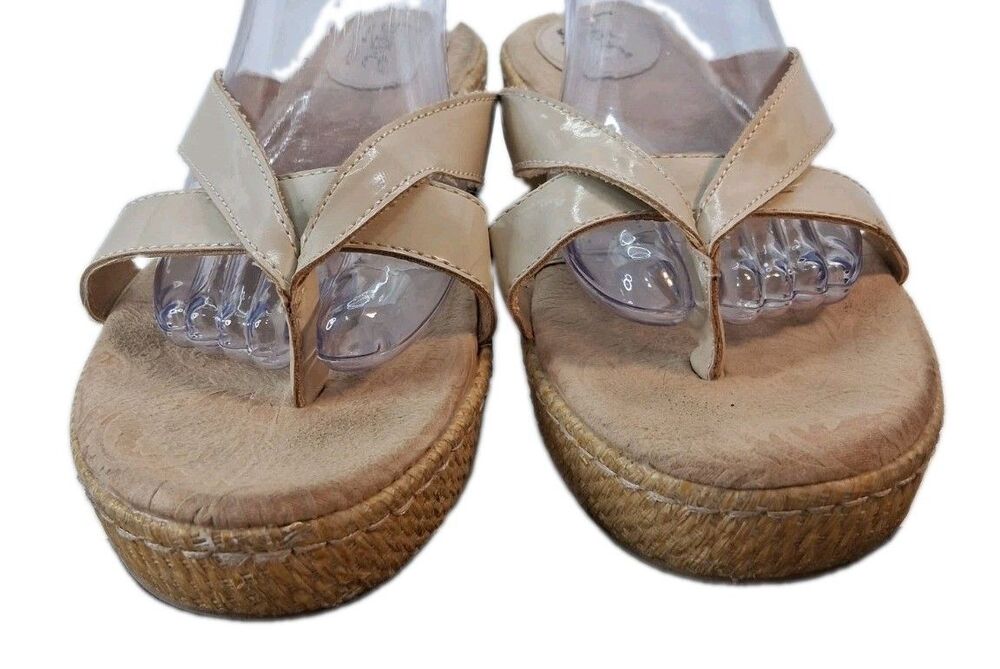 B.O.C Women's Slip On Sandals Platform Ladies Sandal Footwear Cream Size 9